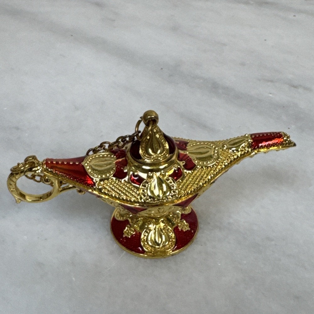 Aladdin's Lamp Miniature Metal Craft, Red and Gold